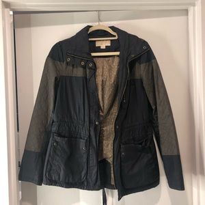 Michael Kors Rain Jacket in Navy/Army Green